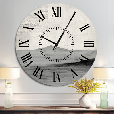 Grey Sahara Desert I - Southwestern Metal Wall Clock