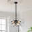 Modern 12-light Linear Chandelier With Clear Glass Globes-1613591584