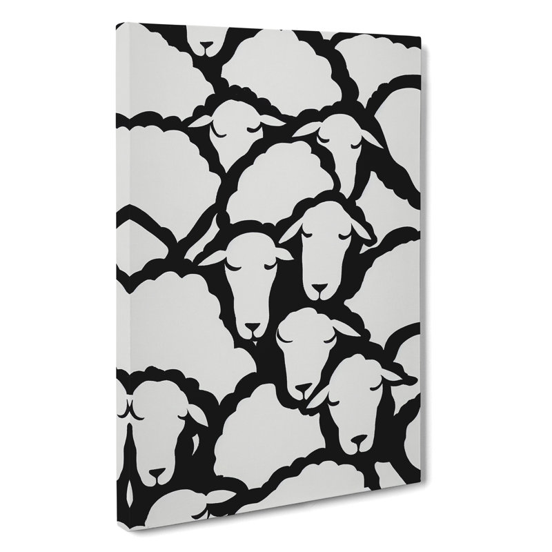 Resting Sheep - Wall Art, Wrapped Canvas, 50cm H x 35cm W, No Matte