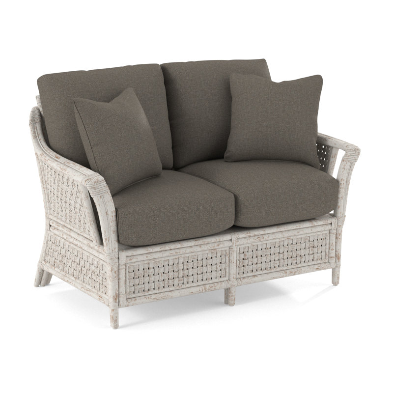 Boca Upholstered 55'' Loveseat, Gray Sugar Performance; , Antique Frost White