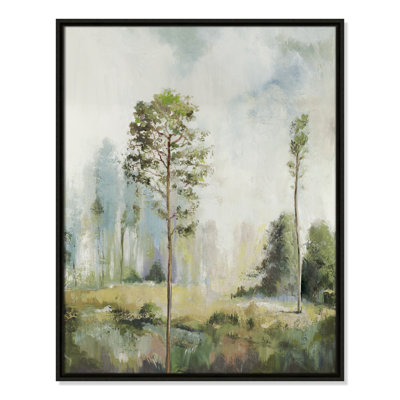 Tall Green Trees I by Teton Pearce - Floater Frame Print on Canvas