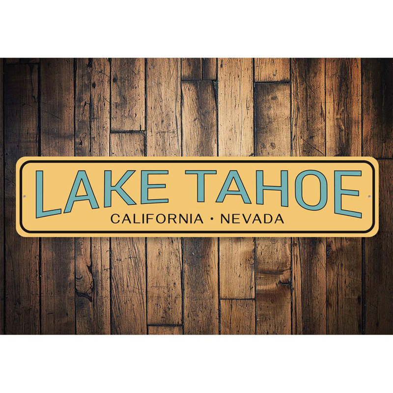 Enseigne décorative en aluminium Lake Tahoe, H 6 po x l 24 po x P 0,06 po