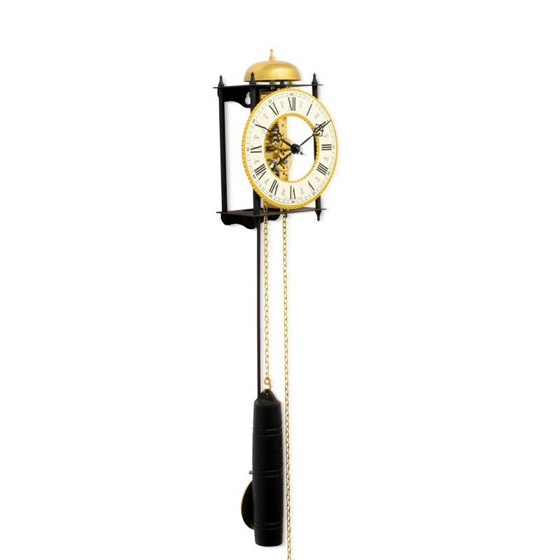 Acctim Alcester Regulator Wall Clock Steampunk Hourly Bell Strikes Chain Driven Movement Black