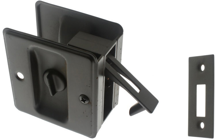 Solid Brass Pocket Privacy Pull, Oil-Rubbed Bronze