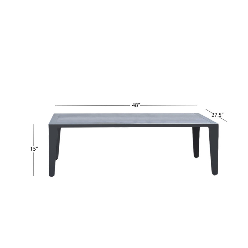 Ensemble de conversation d'extérieur 4 pièces Hyland Hills, toile Sunbrella granit et aluminium gris