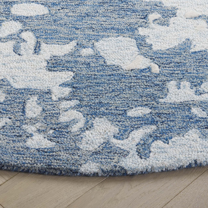 Nashley 403 Hand Tufted Wool Pile Abstract Rug, Round 6'