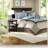 Luxurious 7-piece Queen Bedding Set, Blue Polyester With Hotel Style Elegance
