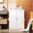 34.6"  Metal Pantry Cabinet With Adjustable Shelves - Freestanding Kitchen Storage Organizer With Easy-Grip Handles,  Assembly Required, Ideal For Kitchen, Dining Room, Apartment