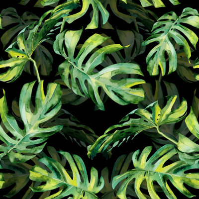 Tropical Leaves 1 Piece Wrapped Canvas Painting