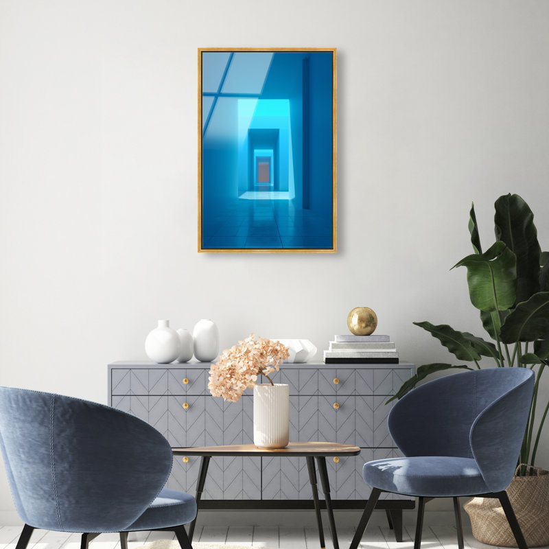Cerulean Corridor II High-Gloss Frameless Acrylic Glass Wall Art Abstract Print by Oliver Gal, Ready to Hang, 10 x 15