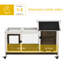 Rabbit Hutch Guinea Pig Cage with Wheels Outdoor/Indoor Brown