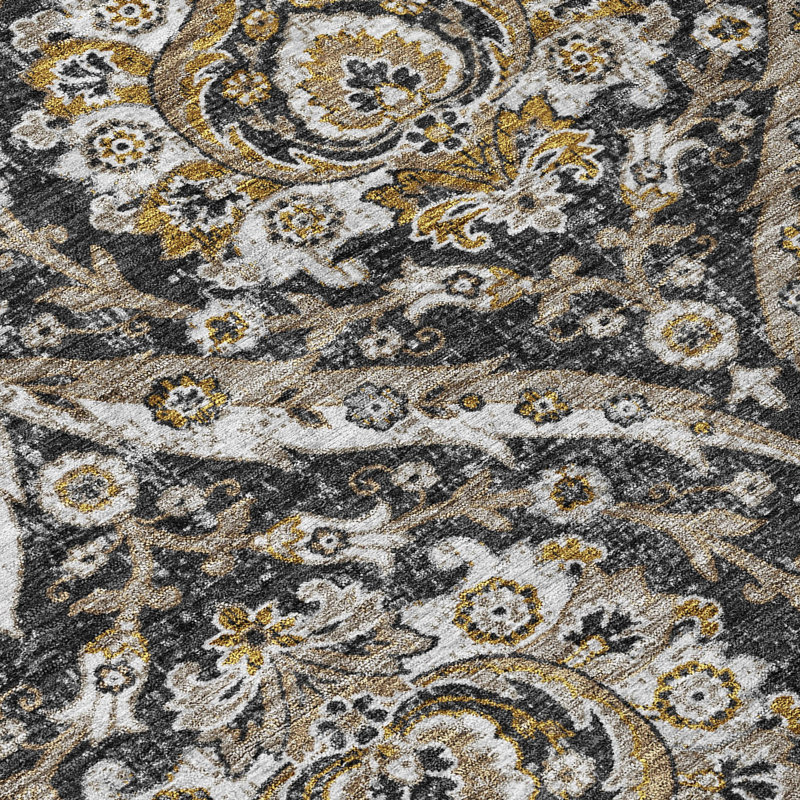 Machine Washable Indoor/Outdoor Chantille ACN2703 Global Rug, 3' x 5', Black