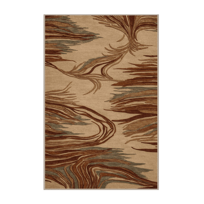 Machine Washable Nature Brown Area Rug, Runner 2' x 4'
