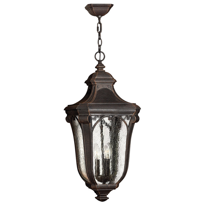 Trafalgar 3 -Bulb 24.75" H Outdoor Hanging Lantern, Museum Black, Incandescent, No