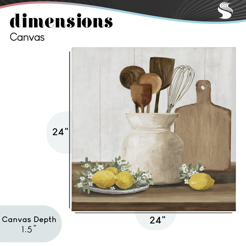Toile Country Kitchen & Lemons, conception par White Ladder, H 24 po x l 24 po
