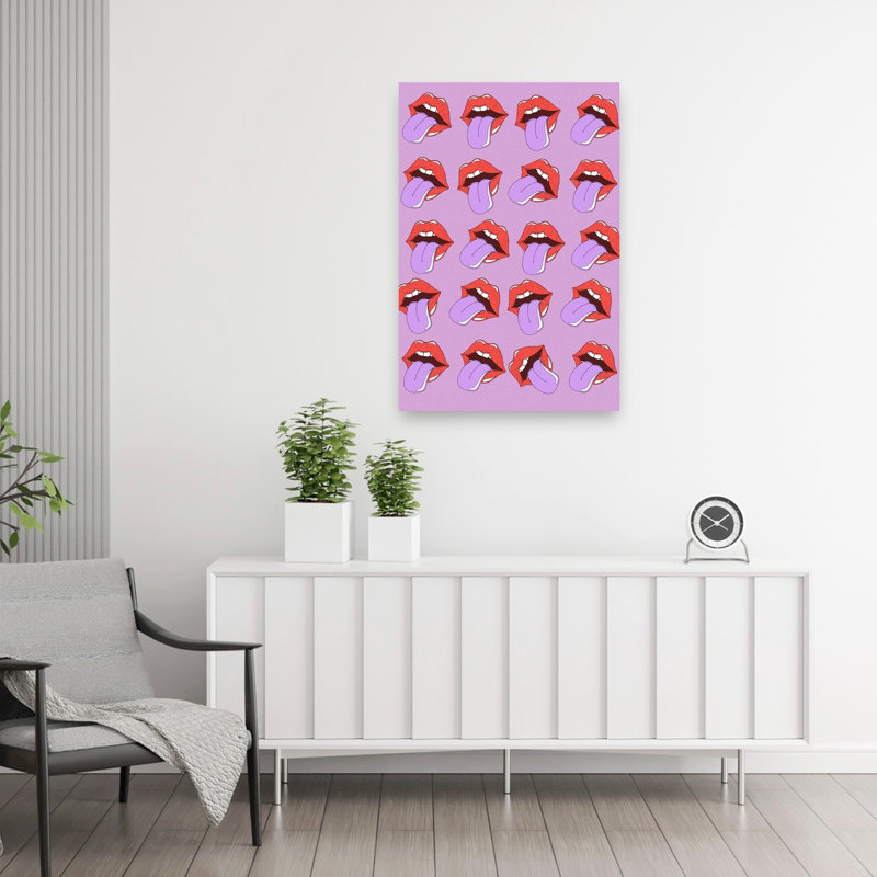 Reproduction d'art ludique moderne Pop Art Lips, 36" H x 24" W