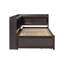 Lit simple en forme de L avec bibliothèques, prises de courant et 2 tiroirs, rangement en pin, construction robuste-925144886