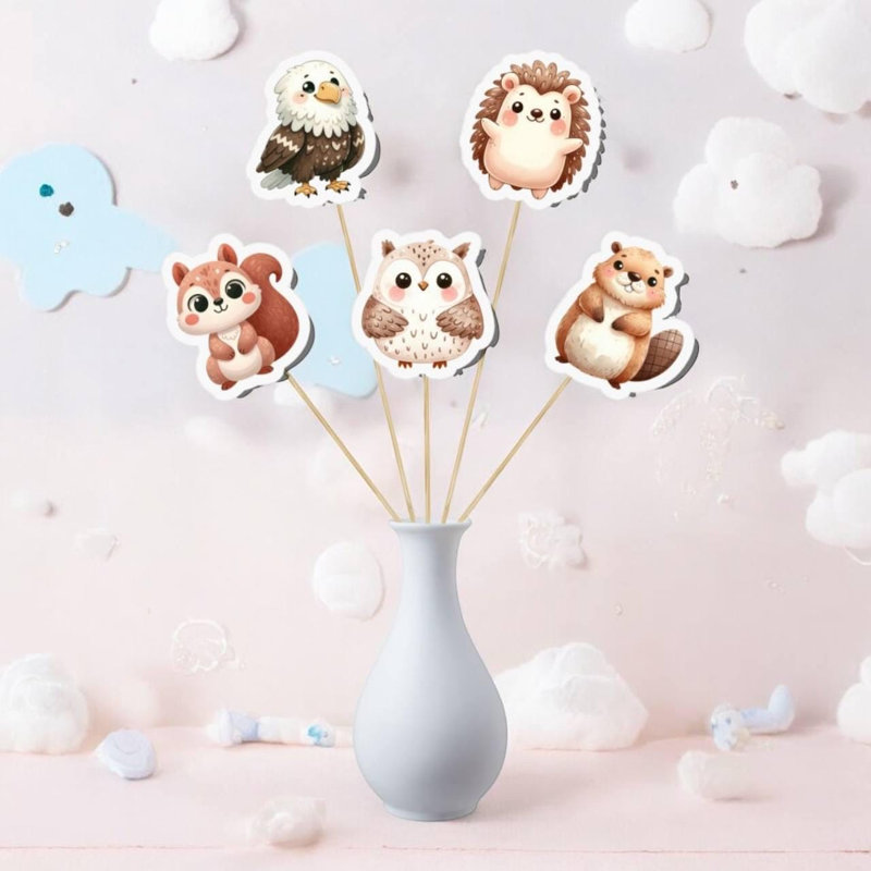 Woodland Animal Centerpieces - 5 Pcs