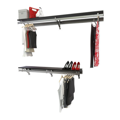 Double Shelf-Hang Closet System with Long Hang (Bottom 16" Shorter than Top)