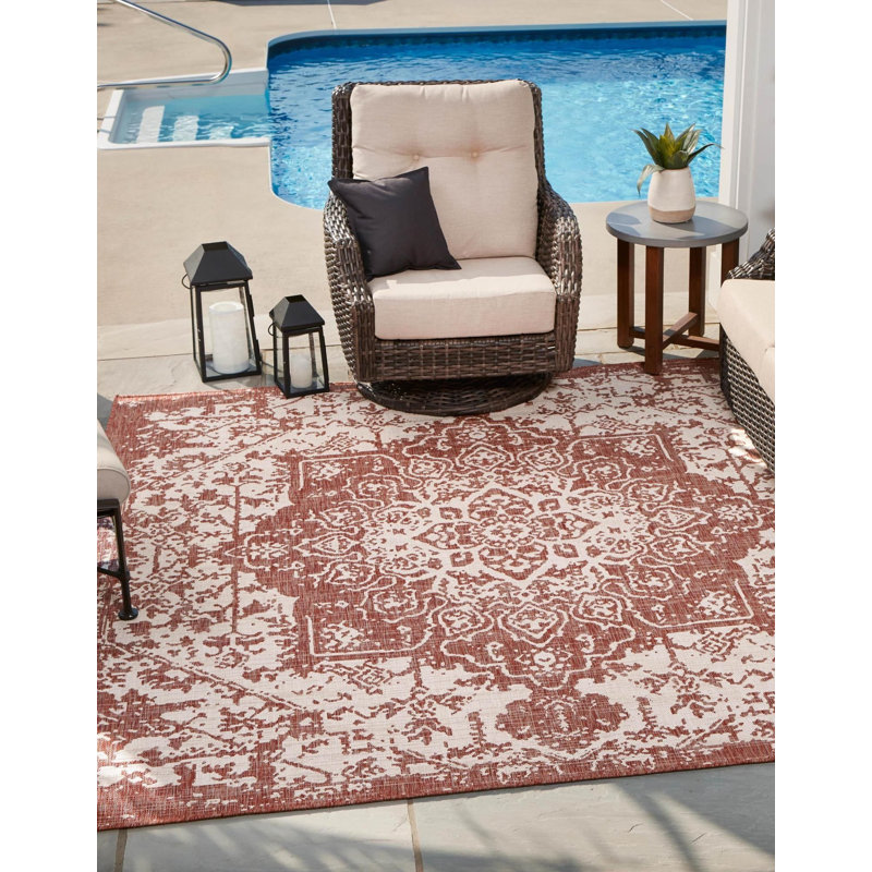 Tapis d'extérieur couleur bronze, Carré 7 pi 10 po