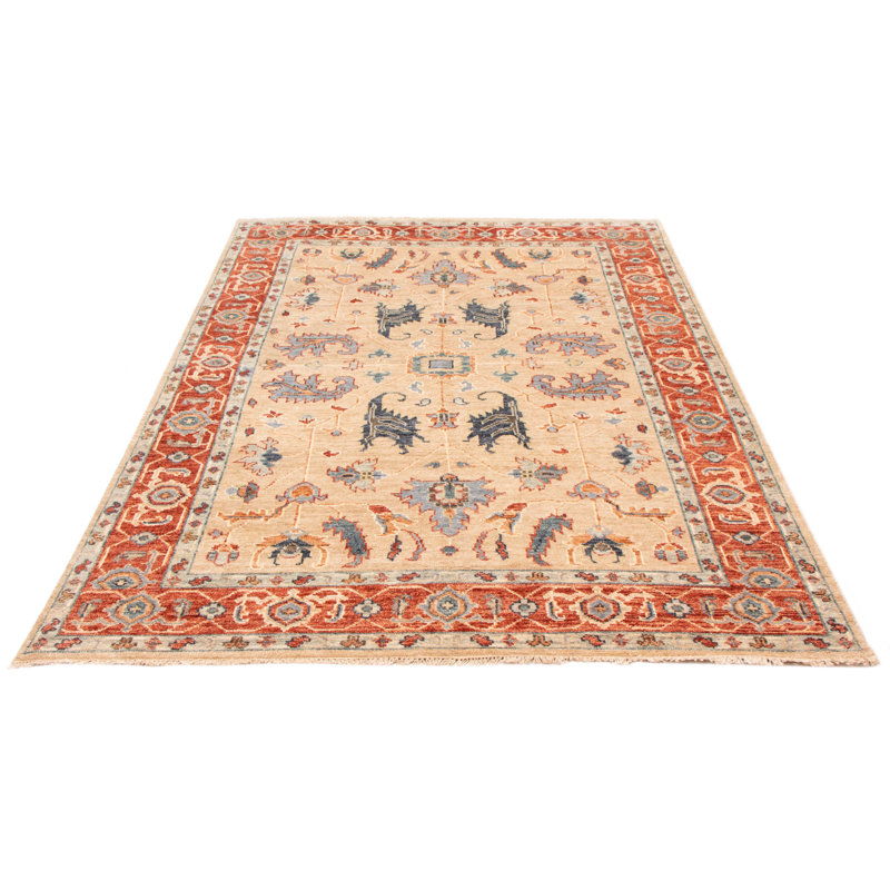 Tapis unique en laine noué à la main 9 pi x 11 pi 1 po nouvel âge en cuivre / kaki clair Teirna