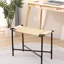 Tabouret de coiffeuse: corde de papier tissée à la main. Structure en métal, capacité de 220 lb. Pour le salon, le vestibule. 24,15 po x 11,73 po x 17,7 po Option de siège polyvalente. Assemblage facile. Style naturel. Repose-pieds en corde Appel.-923931433