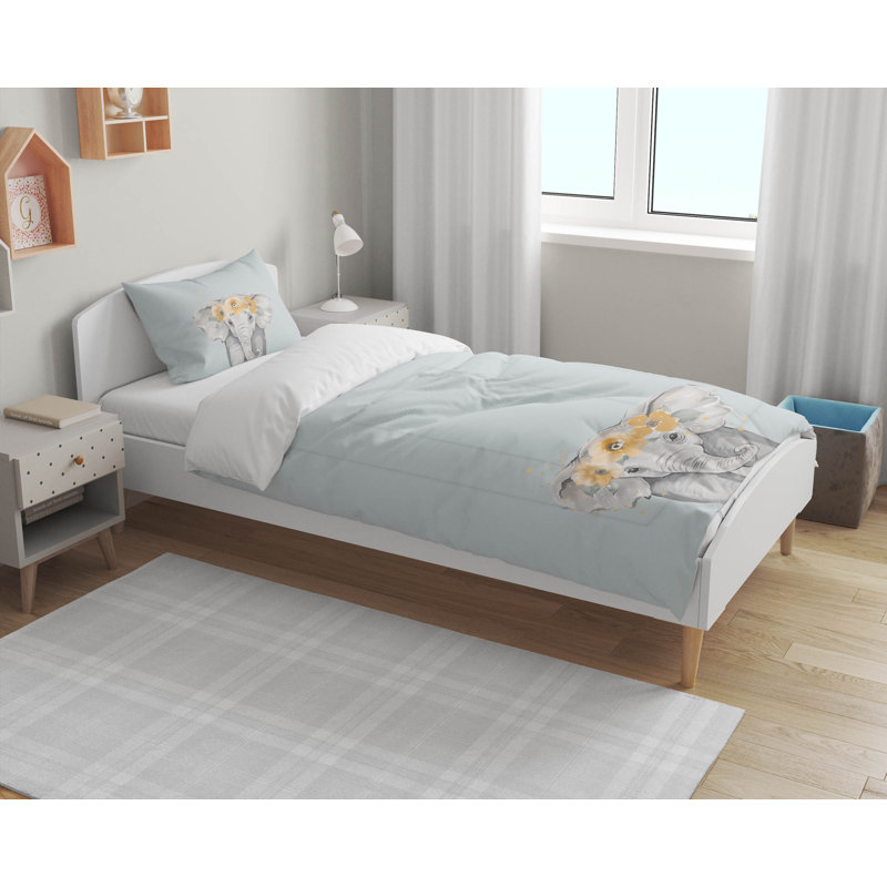 Elephant Comforter Set, Blue