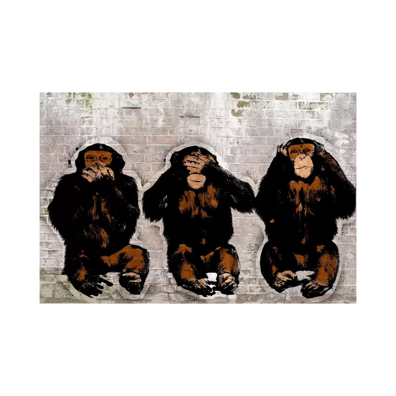 " Monkey See, Monkey Do ", Wrapped Canvas, 40" H x 60" W x 1.5" D