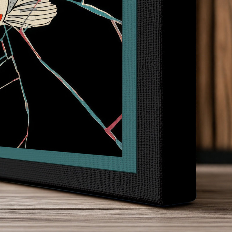 Koi in Shadow Japandi - Wrapped Canvas, 18x12 - 45.7 x 30.5 cm, Black Border
