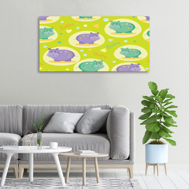 Hippos - Wrapped Canvas Print