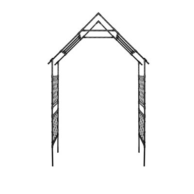 Steel Garden Arch Arbor Trellis, 7.87x3.93Ft Metal Decorative Arbor for Climbing Plants, Outdoor Wedding Arch, Weather-Resistant Lawn, Patio Archway for Backyard, Yard, Garden Decor