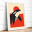 Whales Under Red Sun Mid-Century - Framed Print-492341680-492341677