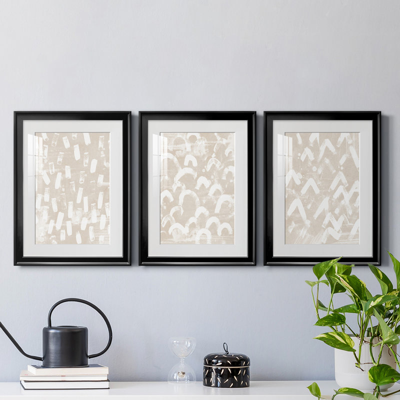 Earth Gravure I - ensemble de 3 cadres photo, Cadre noir, H 24,5 po x l 55,5 po x P 1 po