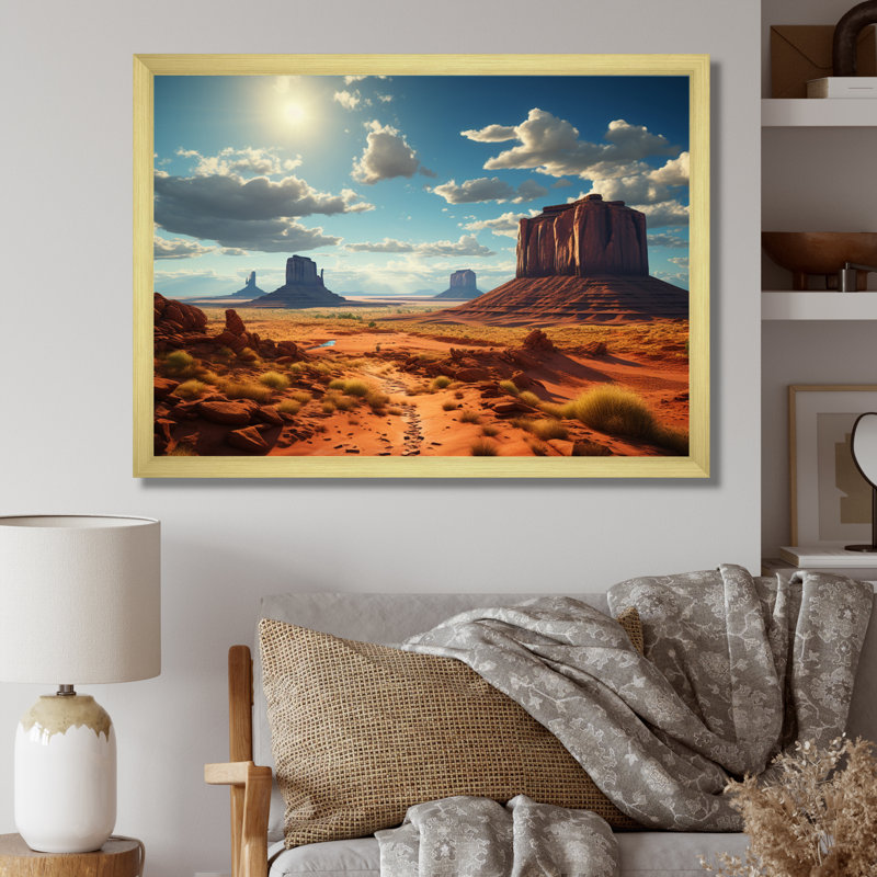 «USA Monument Valley Magic», art mural américain pour le salon, H 30 po x l 40 po x P 1,5 po, Cadre doré