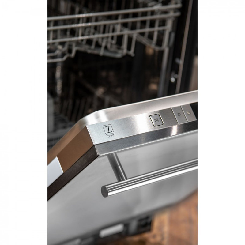 ZLINE 24 in. Fingerprint Resistant Control Dishwasher with Stainless Steel Tub and Style Handle, 52dBa