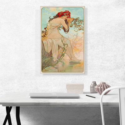 «Summer 1896» par Alphonse Mucha, reproduction d'art sur toile tendue