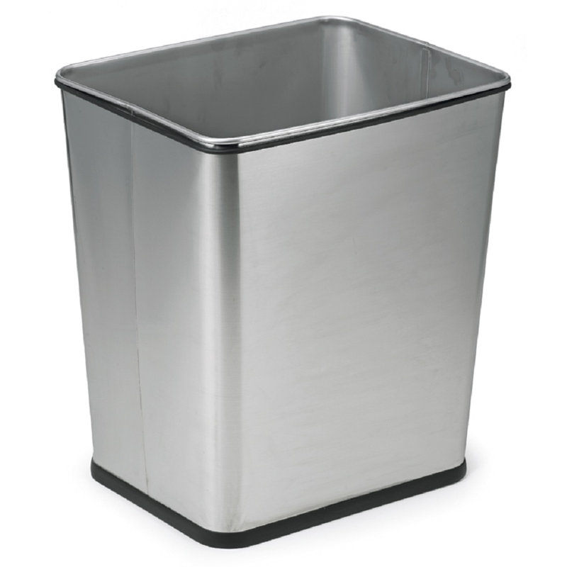 Steel Open Kitchen Trash Can - 7 Gallons, Silver
