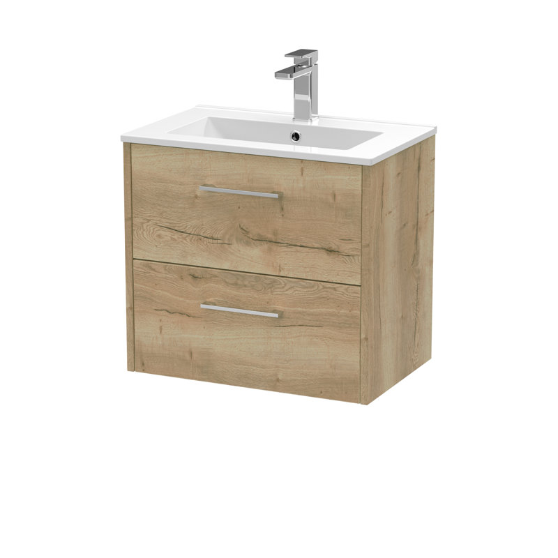 Juno Single Bathroom Vanity with Integrated Vitreous China Basin, Autumn Oak