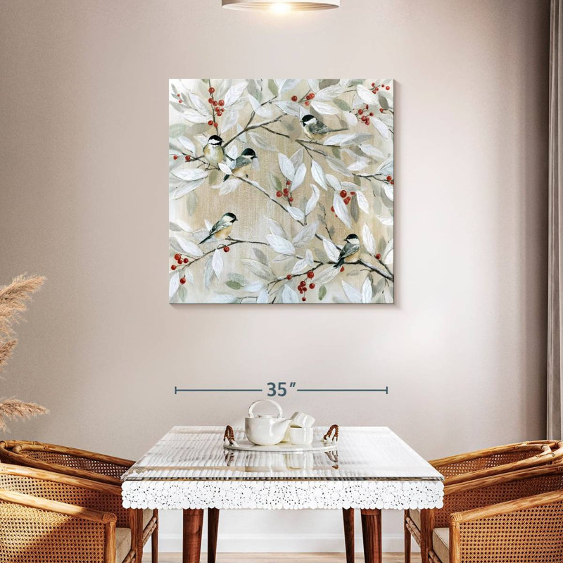 Brampt Winter Chickadees, 36" H x 36" W