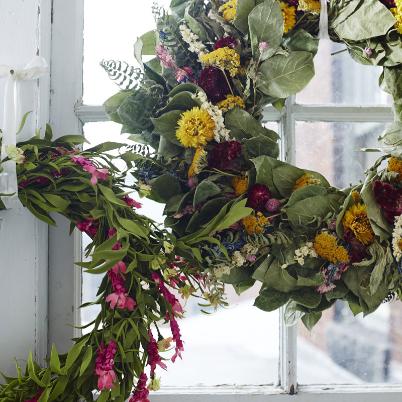 Handcrafted Dried Mixed Assortment Wreath, 22" H x 22" W x 5" D