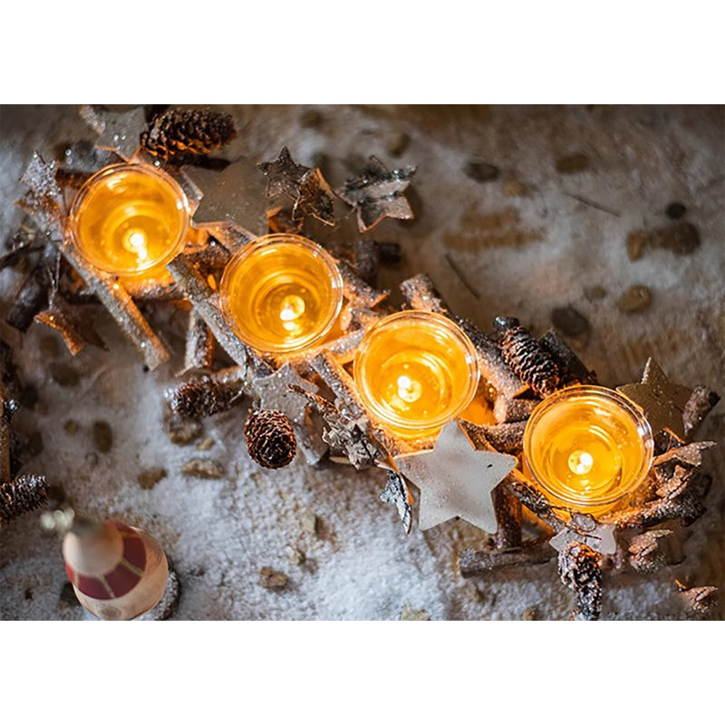 Chandelle de table en bois H 6,3 po
