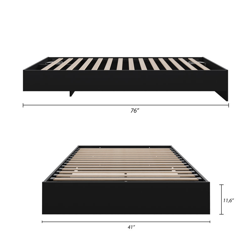 Lit plateforme à profil bas Aristocles, Double, Black