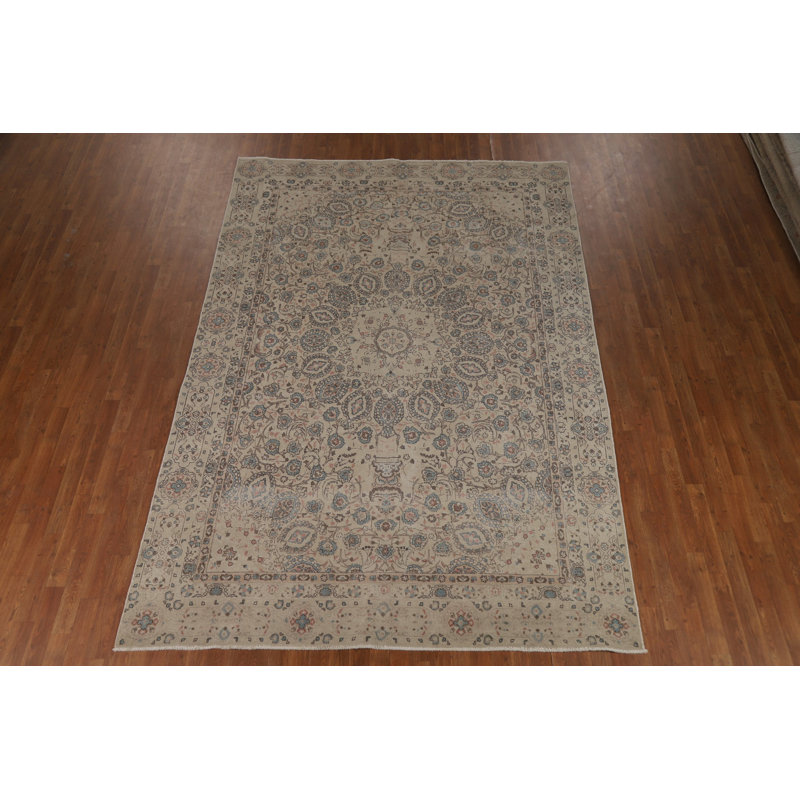 Tapis traditionnel floral en laine 7 x 11