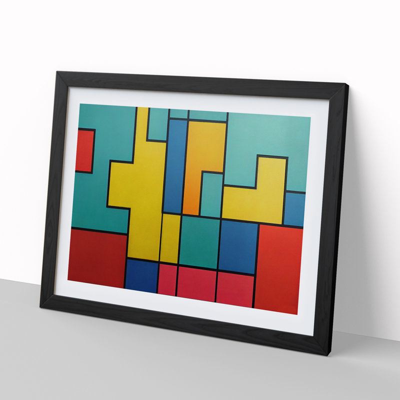 Cubism Abstract Vol.2 - Framed Print, Black, 46cm H x 64cm W x 2cm D