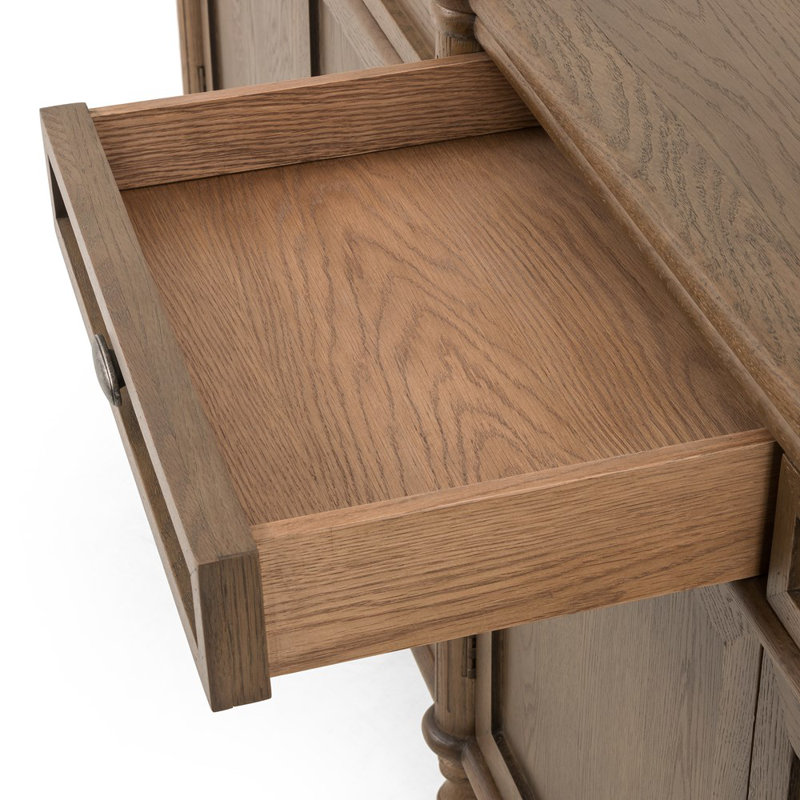 Toulouse 78.75'' W Solid Wood Sideboard, Toasted Oak