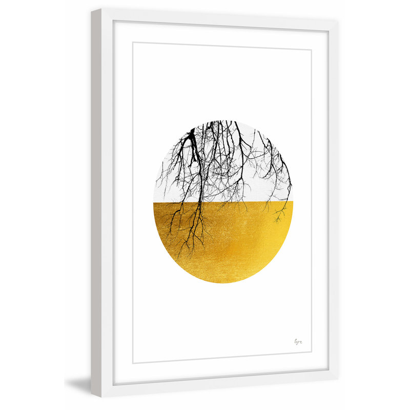 « branches et racines », impression sur papier, H 18 po x l 12 po x P 1,5 po, Cadre blanc