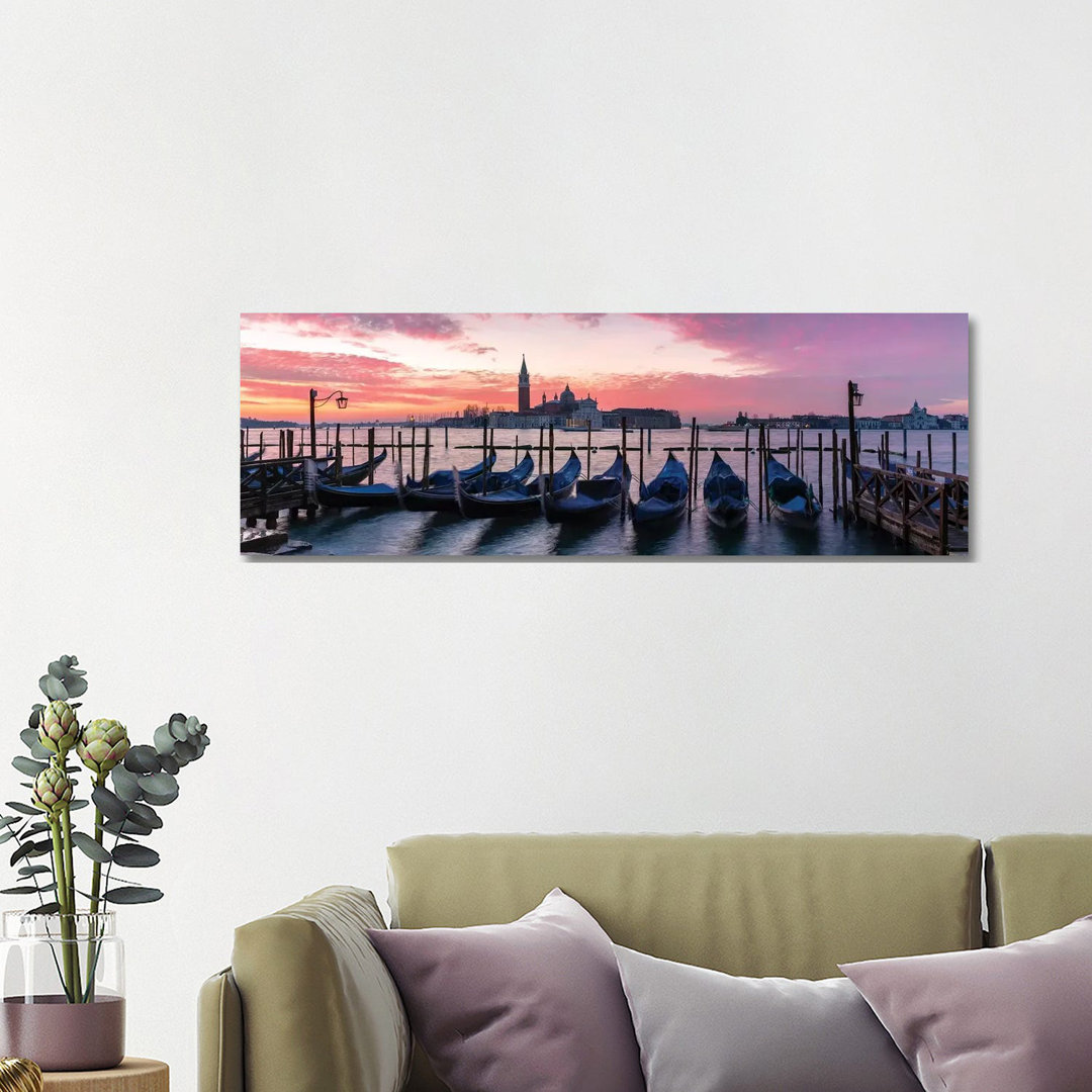 Gondolas, Venice by Matteo Colombo - Wrapped Canvas Panoramic Print