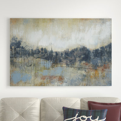 'Cool Gray Horizon I' by Jennifer Goldberger - Wrapped Canvas Painting Print