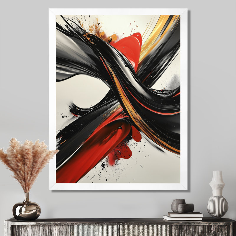Omora - art mural abstrait sur toile, H 32 po x l 16 po, Reproduction encadrée d'une seule photo, Blanc
