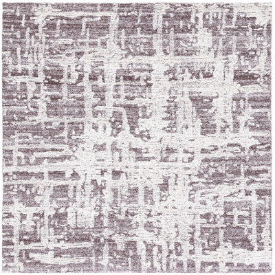 Brodney Abstract Handmade Tufted Brown/Ivory Area Rug